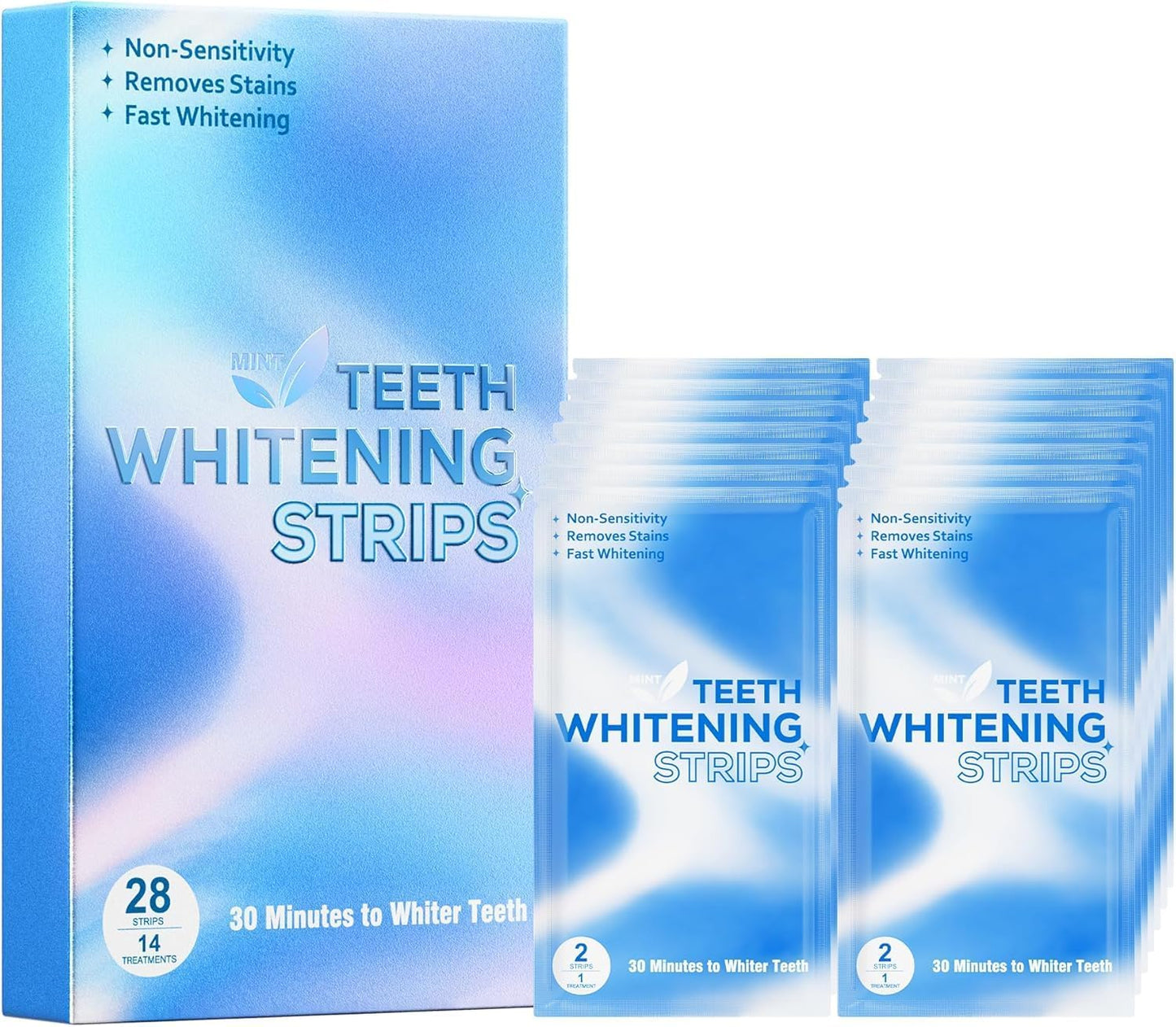 Annecal Teeth Whitening Strips – 28 Pcs Enamel-Safe, Sensitive Whitening Kit with Mint Freshness (14 Treatments)
