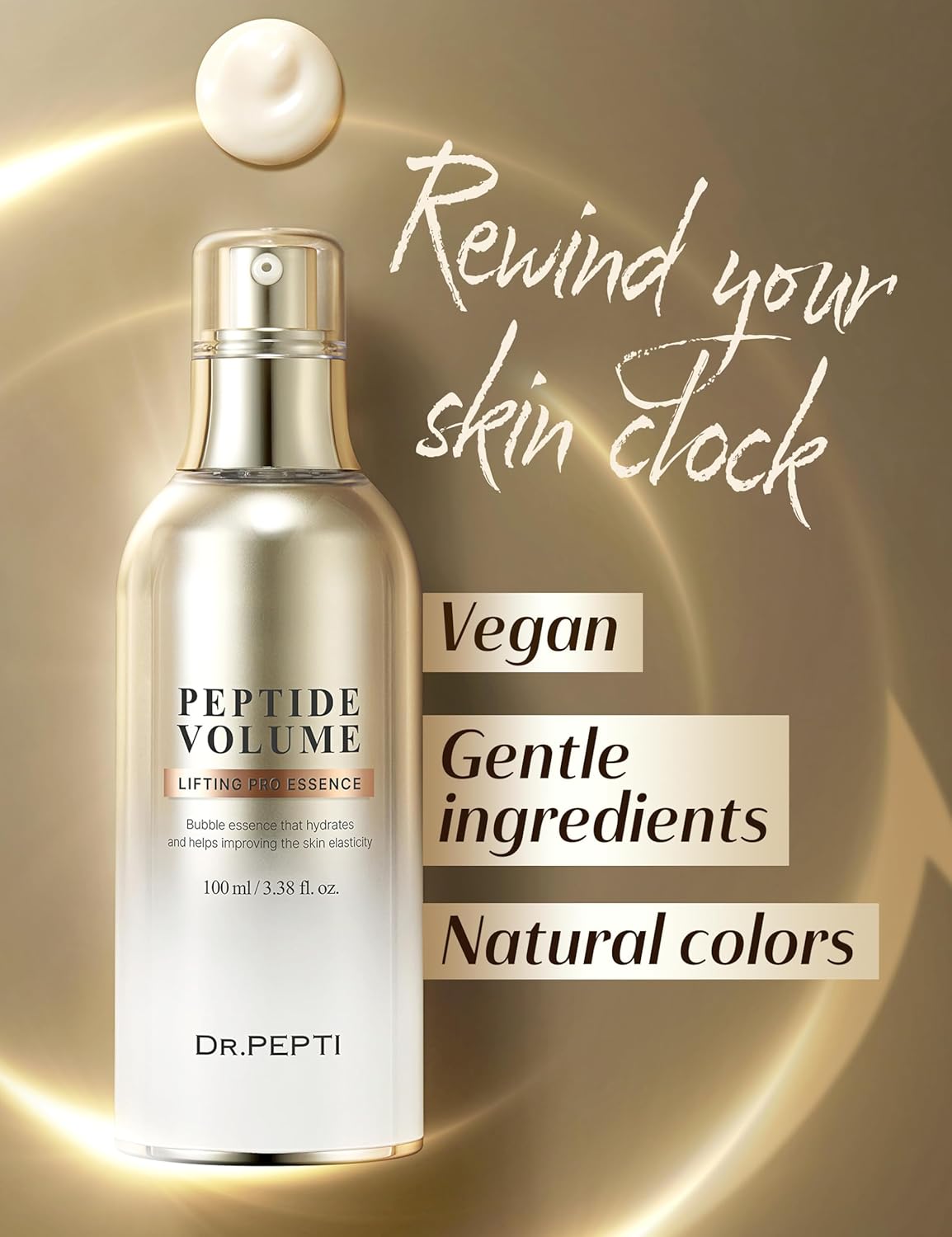 DR.PEPTI Peptide Volume Lifting Pro Essence – Anti-Wrinkle Collagen & Hyaluronic Acid Serum for Hydration & Firming (1.01 fl oz)