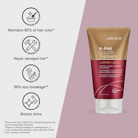Joico K-PAK Color Therapy Luster Lock – Instant Shine & Repair Treatment for Color-Treated Hair with Keratin & Argan Oil – Sulfate-Free