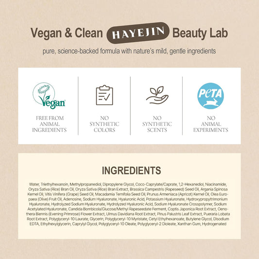 HAYEJIN RiceFila Oil Toner | 2-in-1 Korean Rice Toner & Cream with Niacinamide, Hyaluronic Acid & Peptides | Hydrating, Lightweight & Barrier Care (5.07 fl.oz)