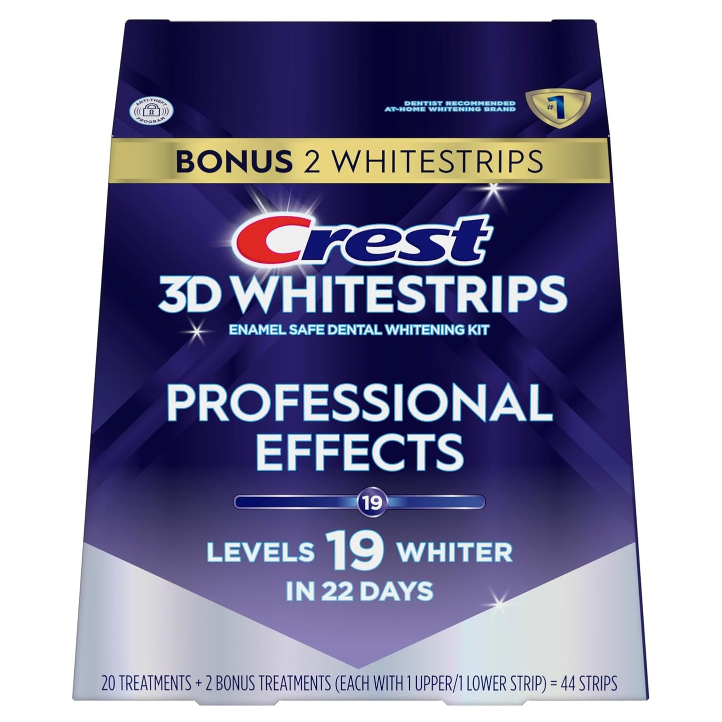شرائط تبييض الأسنان الاحترافية من كريست 3D Whitestrips - مجموعة 44 شريطًا لتبييض الأسنان