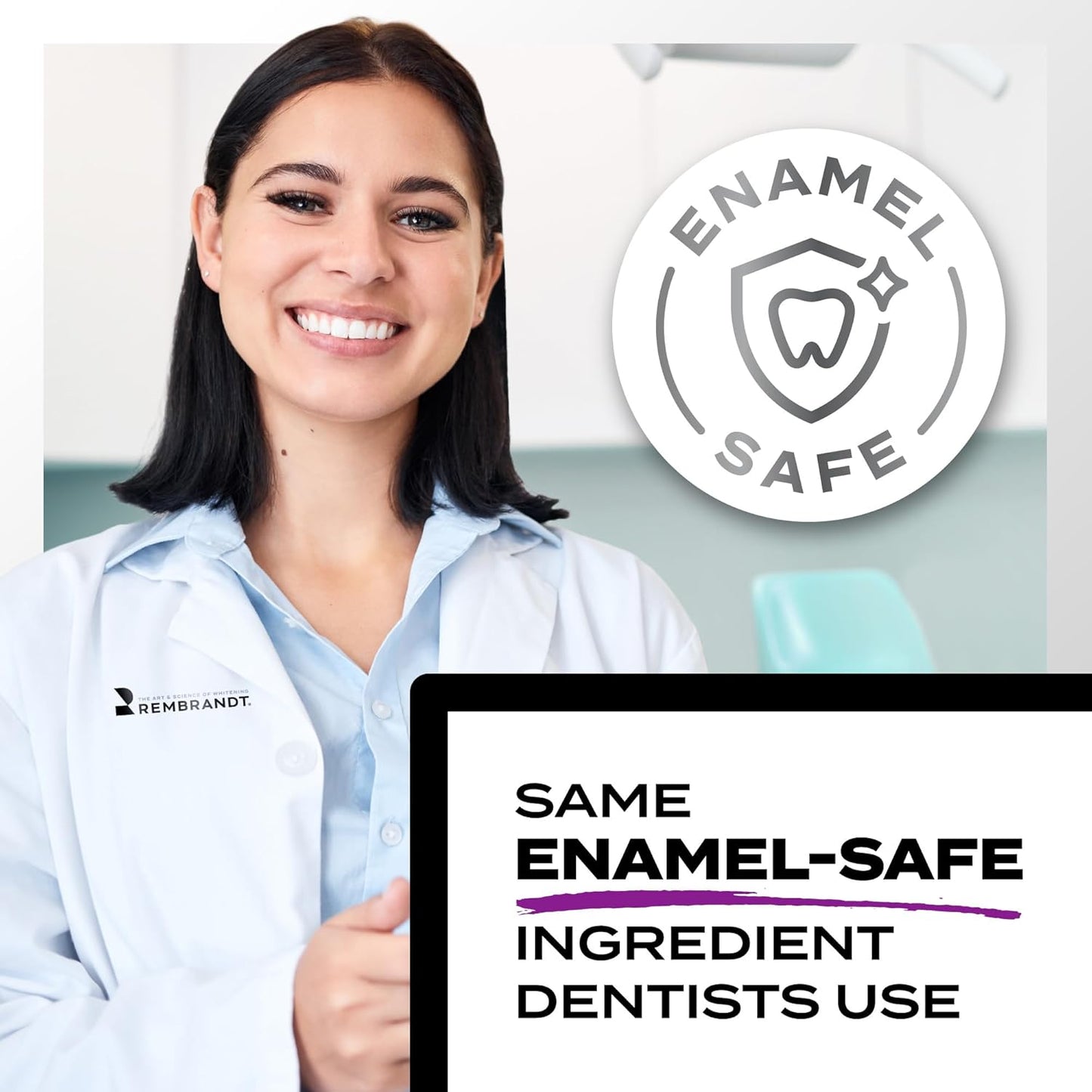 Rembrandt Gentle White Teeth Whitening Strips | 28 Strips, Enamel-Safe & Sensitive Teeth Care