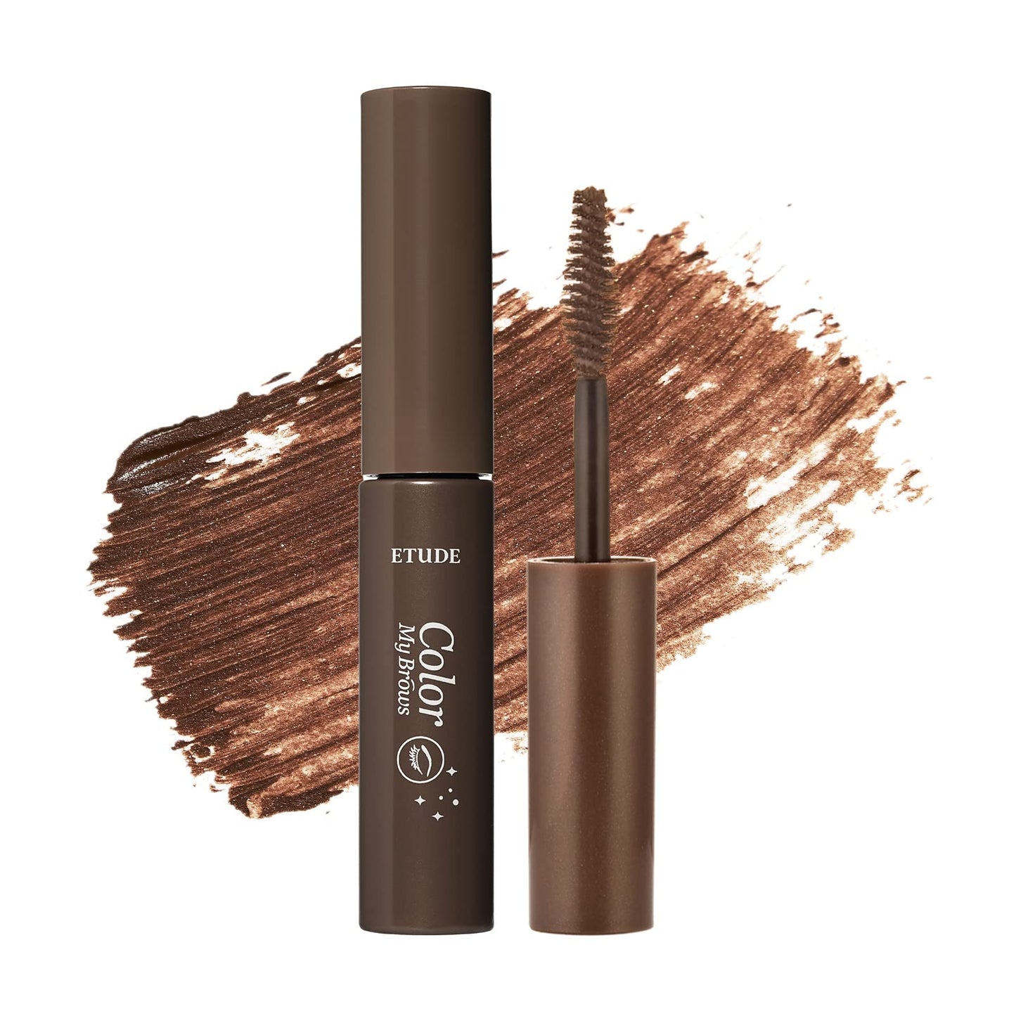 ETUDE Color My Brows – Natural 3D Brow Mascara with Beeswax & Carnauba Wax | Long-Lasting, Moisturizing, Smudge-Free Eyebrow Tint (Rich Brown)
