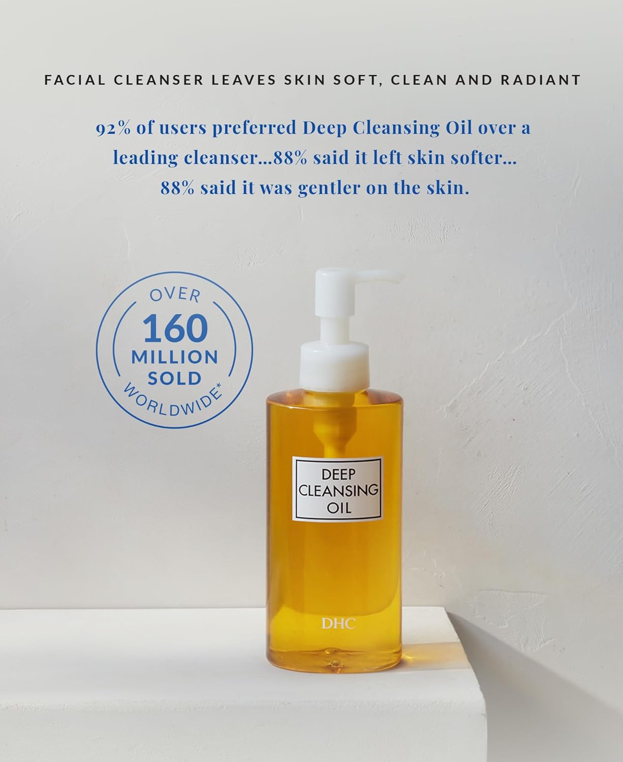 DHC Deep Cleansing Oil – Facial Cleansing Oil & Makeup Remover with Antioxidant Olive Oil, Residue-Free, Hydrating, Fragrance-Free, Suitable for All Skin Types