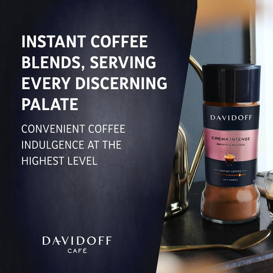 Davidoff Crema Intense Instant Coffee – 100% Arabica, Smooth & Rounded Flavor, Medium Dark Roast, 90g (Imported from Germany)