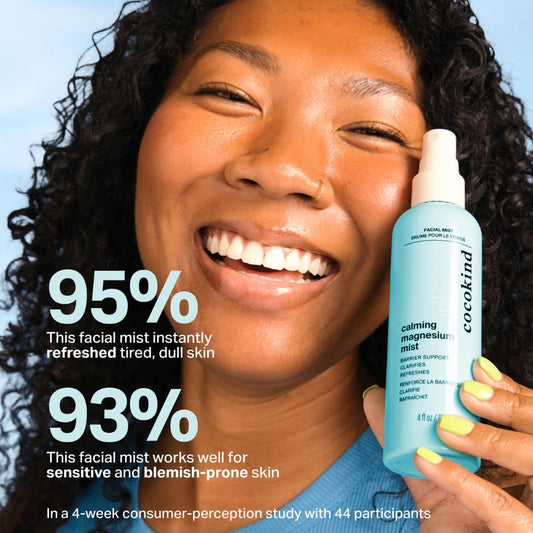 COCOKIND Magnesium Mist – Instant Skin Soother & Redness Relief Spray for Sensitive, Stressed Skin – Hydrating & Refreshing Face Mist 4oz