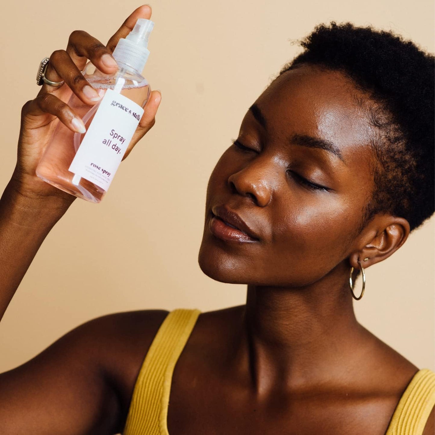 Grace & Stella Rose Water Facial Spray – Award-Winning Hydrating Rose Mist with Hyaluronic Acid for Radiance, Redness & Oil Control – Vegan Toner & Makeup Setting Spray – 240ml