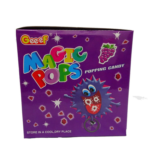 Gee.ef Magic Pops Popping Candy – Grape Flavor, 5g x 40 Pouches (200g Bag)