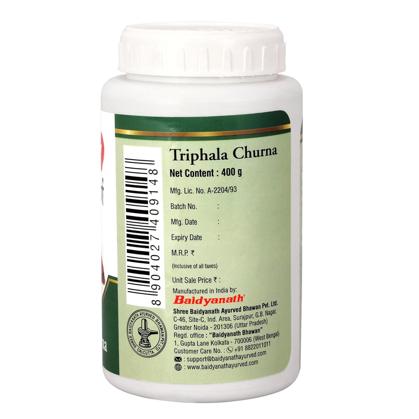 Baidyanath Triphala Churna Powder - 400gm | Supports Healthy Digestive Tract, Helpful in Bowel Wellness, Acidity & Gas Relief (Pack of 1)