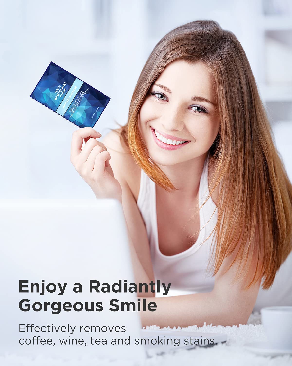 Gloridea Teeth Whitening Strips – 28 Strips (14 Treatments), Mint Flavor, Sensitivity-Free Formula, Fast Stain Removal