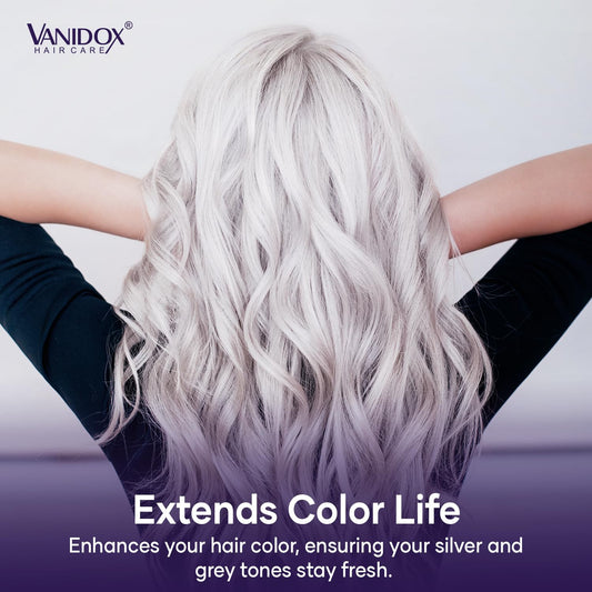 VANIDOX Purple Shampoo & Conditioner Set | Sulfate-Free Brass Toning for Grey & Silver Hair | Moisturizing, Shine-Boosting & Color-Safe (16 fl oz x 2)