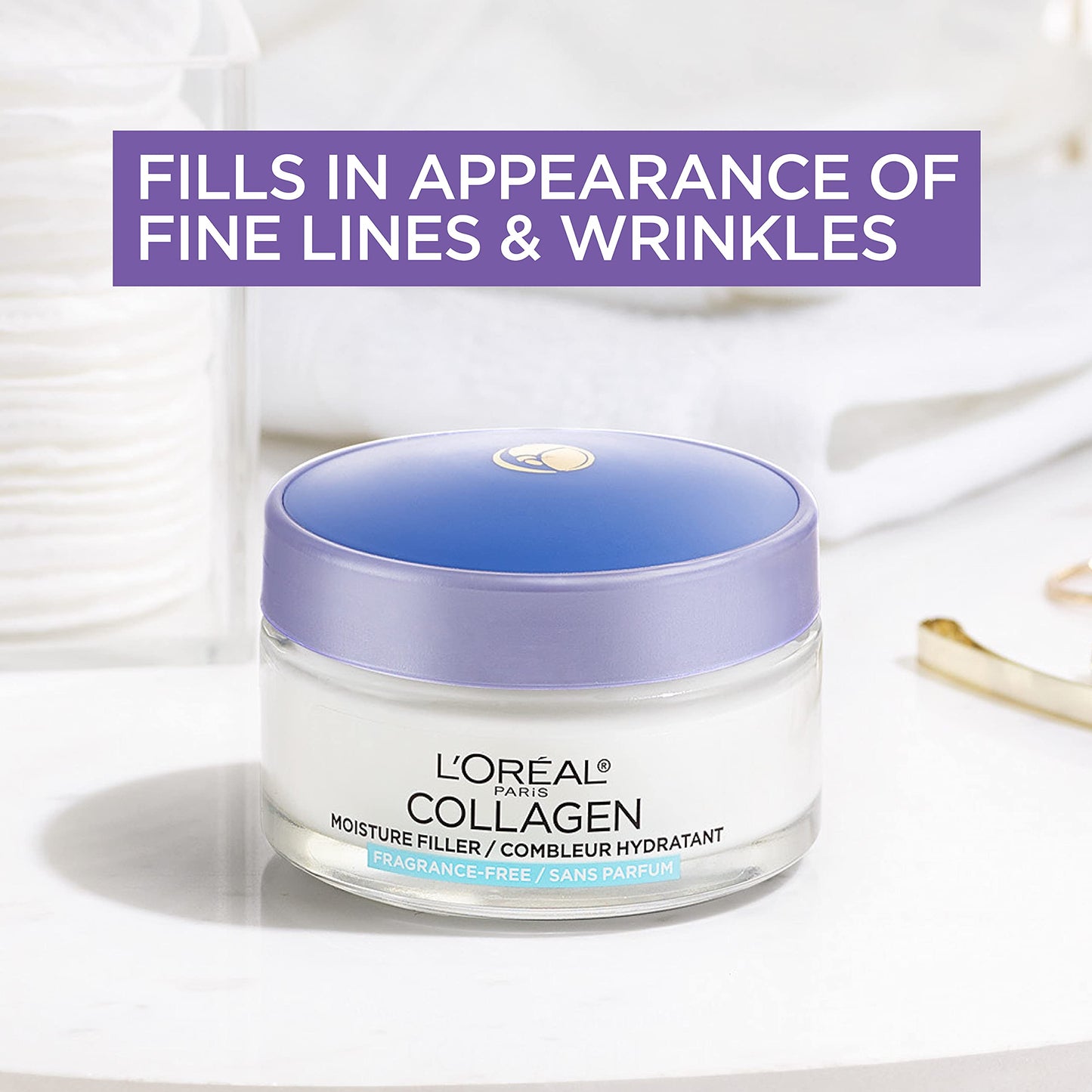 L’Oreal Paris Collagen Daily Face Moisturizer – Anti-Aging Cream for Wrinkle Reduction & Intense Hydration, 1.7 oz
