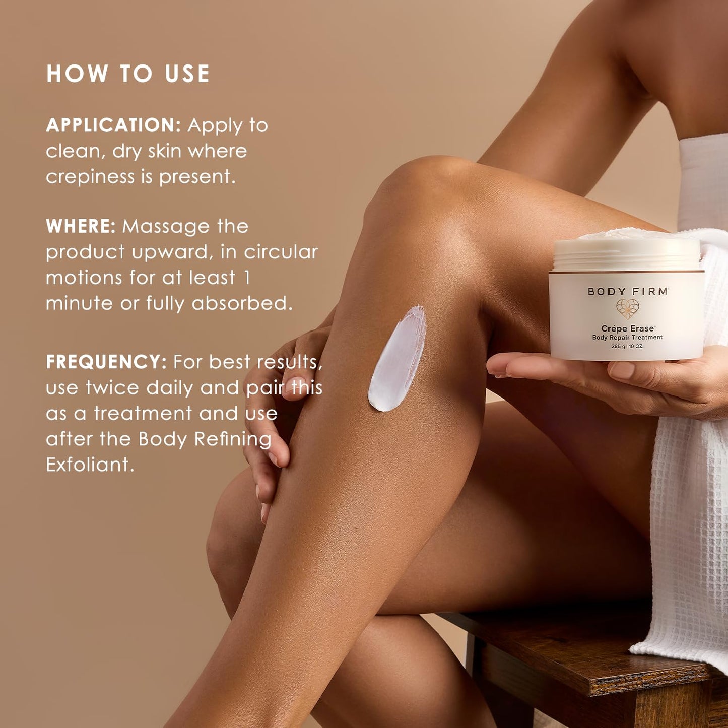 BODY FIRM Crepe Erase Advanced Body Repair Cream – Anti-Aging Wrinkle Treatment with Collagen & Elastin Support – 48HR Hydration – 10oz