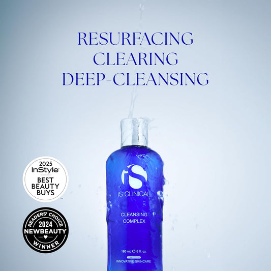 iS CLINICAL Cleansing Complex – 3-in-1 Gentle Face Wash, Deep Pore Cleanser & Makeup Remover for Acne-Prone Skin, 6 fl oz