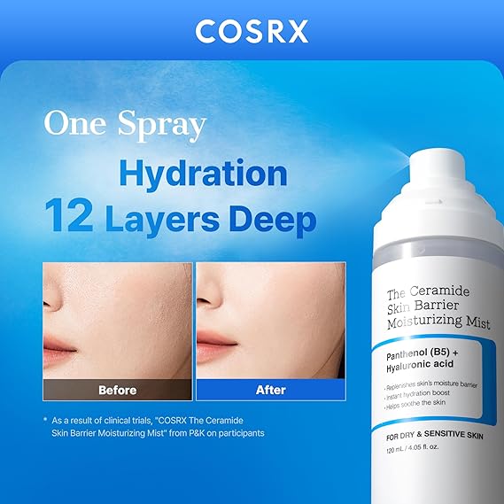 COSRX Barrier Cream Face Mist – Hydrating Milky Toner Spray with Ceramides & Hyaluronic Acid for Stronger Skin Barrier (4.06oz, Korean Skincare)