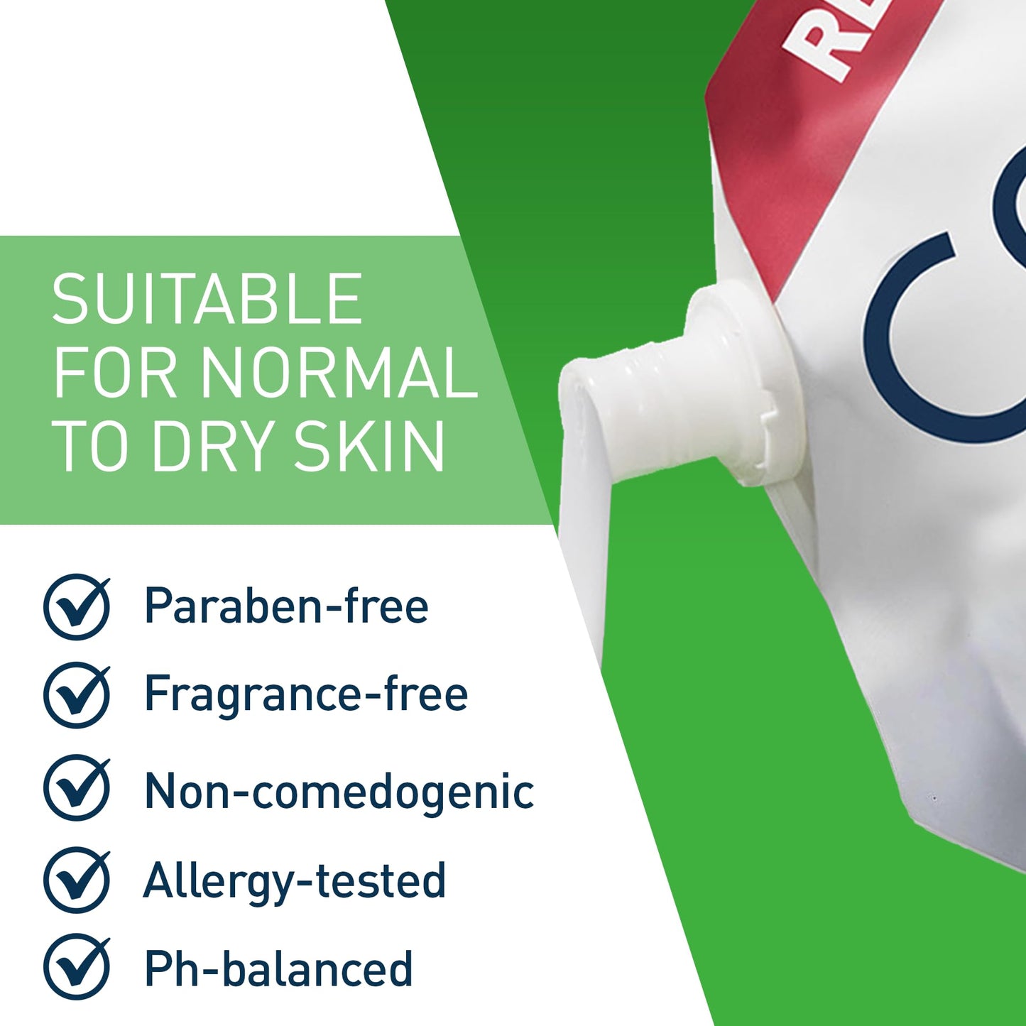 CeraVe Hydrating Cream-to-Foam Cleanser – 16 oz Refill, Makeup Remover & Face Wash for Dry Skin