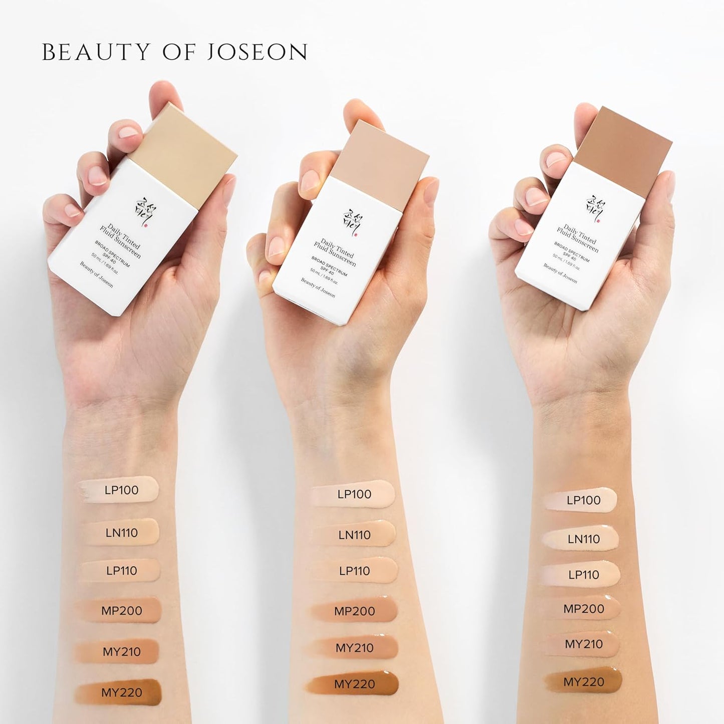 Beauty of Joseon Daily Tinted Fluid Sunscreen SPF 40 | 12 Shades, Moisturizing Korean Face Sunscreen, Broad Spectrum, Lightweight & Natural Finish (50ml / 1.69 fl oz)