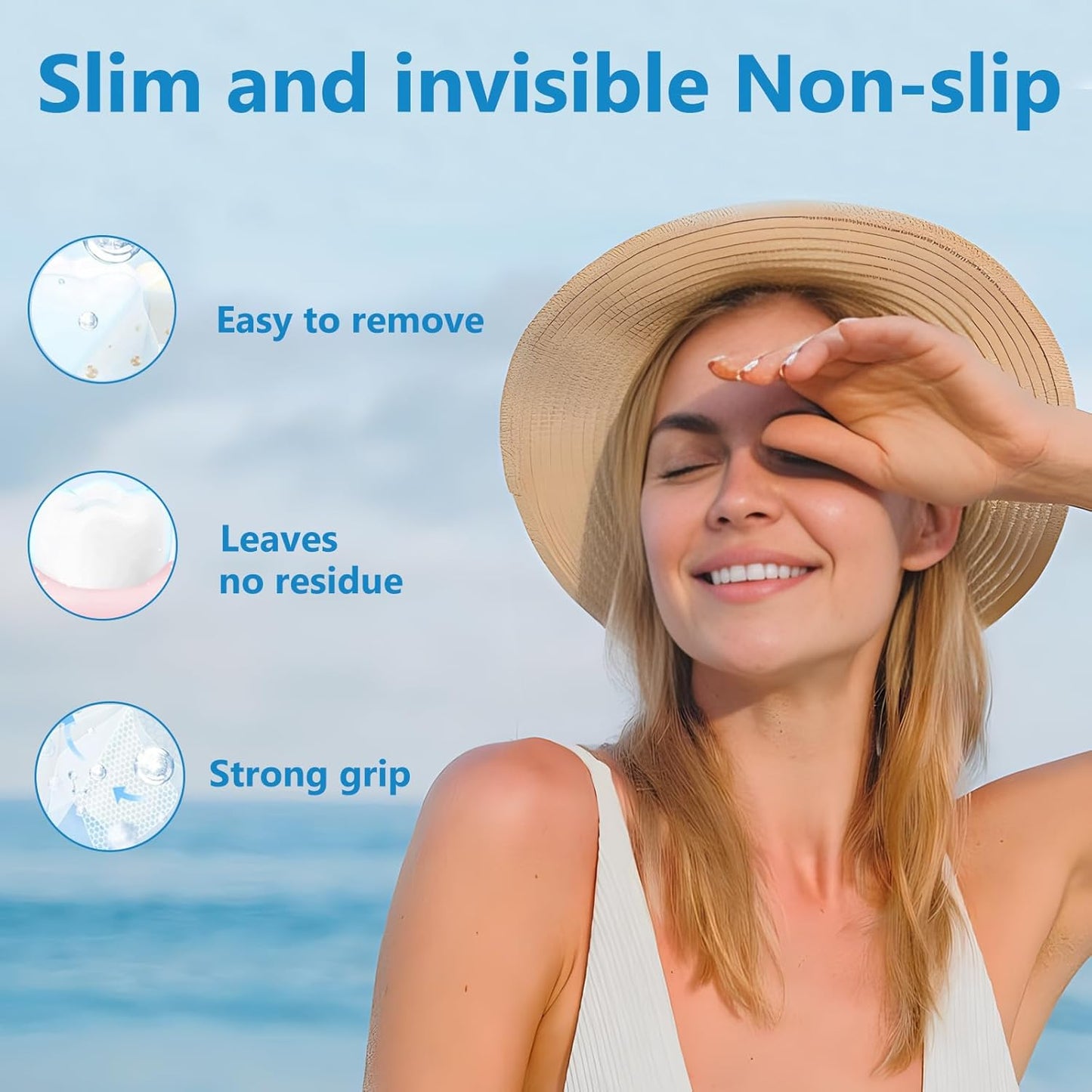 Teeth Whitening Strips for Sensitive Teeth – 42 Enamel-Safe Non-Slip Strips with Mint Flavor, Deep Stain Removal & Long-Lasting Whitening Results