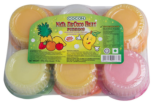COCON Pudding 6CUP 480G, Multicolor, 480 g (Pack of 1)