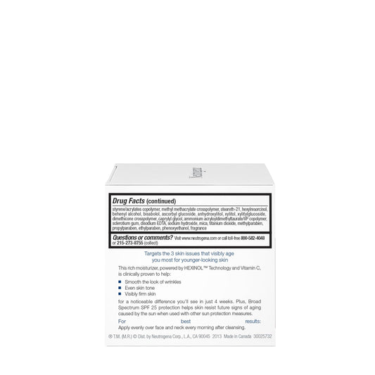 Neutrogena Triple Age Repair Moisturizer – Anti-Wrinkle Cream with Vitamin C & SPF 25, 1.7 oz