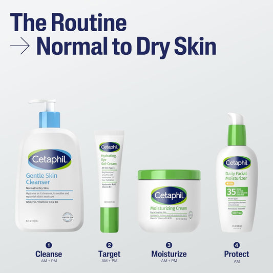 Cetaphil Gentle Skin Cleanser for Dry to Normal Sensitive Skin – Hydrating, Fragrance-Free, Non-Foaming Face Wash, 20oz