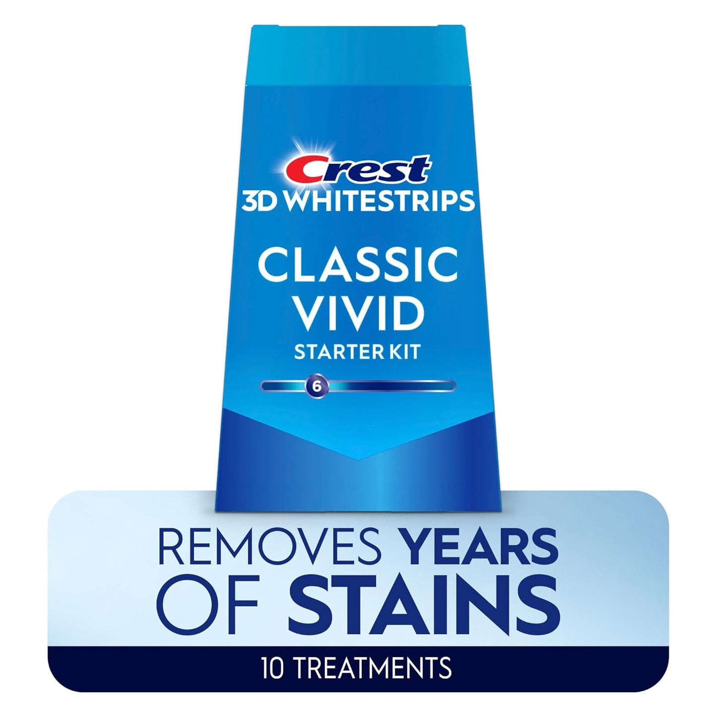 Crest 3D Whitestrips Classic Vivid – 20 Strips (10 Treatments) | Enamel-Safe, Dentist-Approved At-Home Teeth Whitening Kit