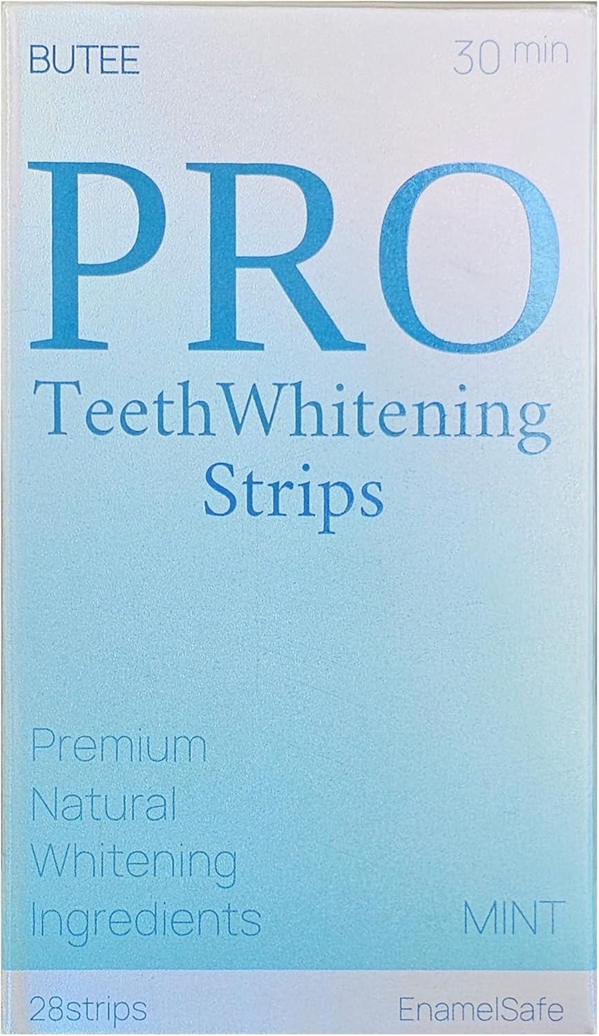 Butee Teeth Whitening Strips – 28 Enamel-Safe Strips (14 Treatments), Fast 30-Minute Results, No Sensitivity, Professional At-Home Whitening Kit