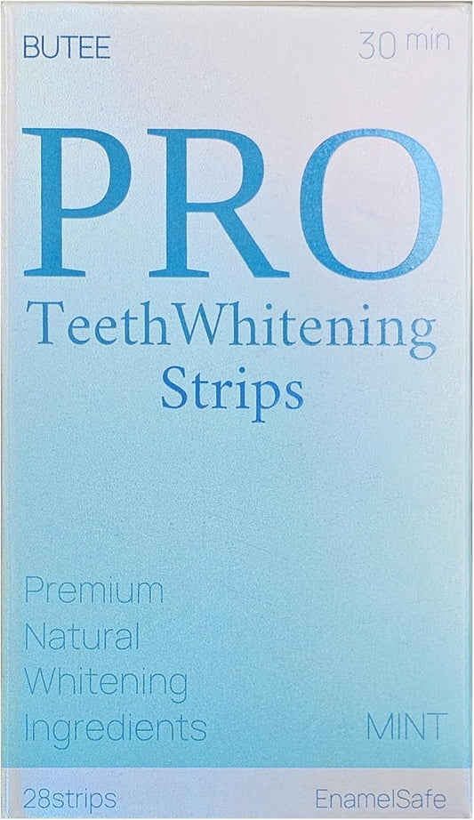 Butee Teeth Whitening Strips – 28 Strips, 14 Treatments | Fast 30-Min Results, Enamel-Safe, No Sensitivity