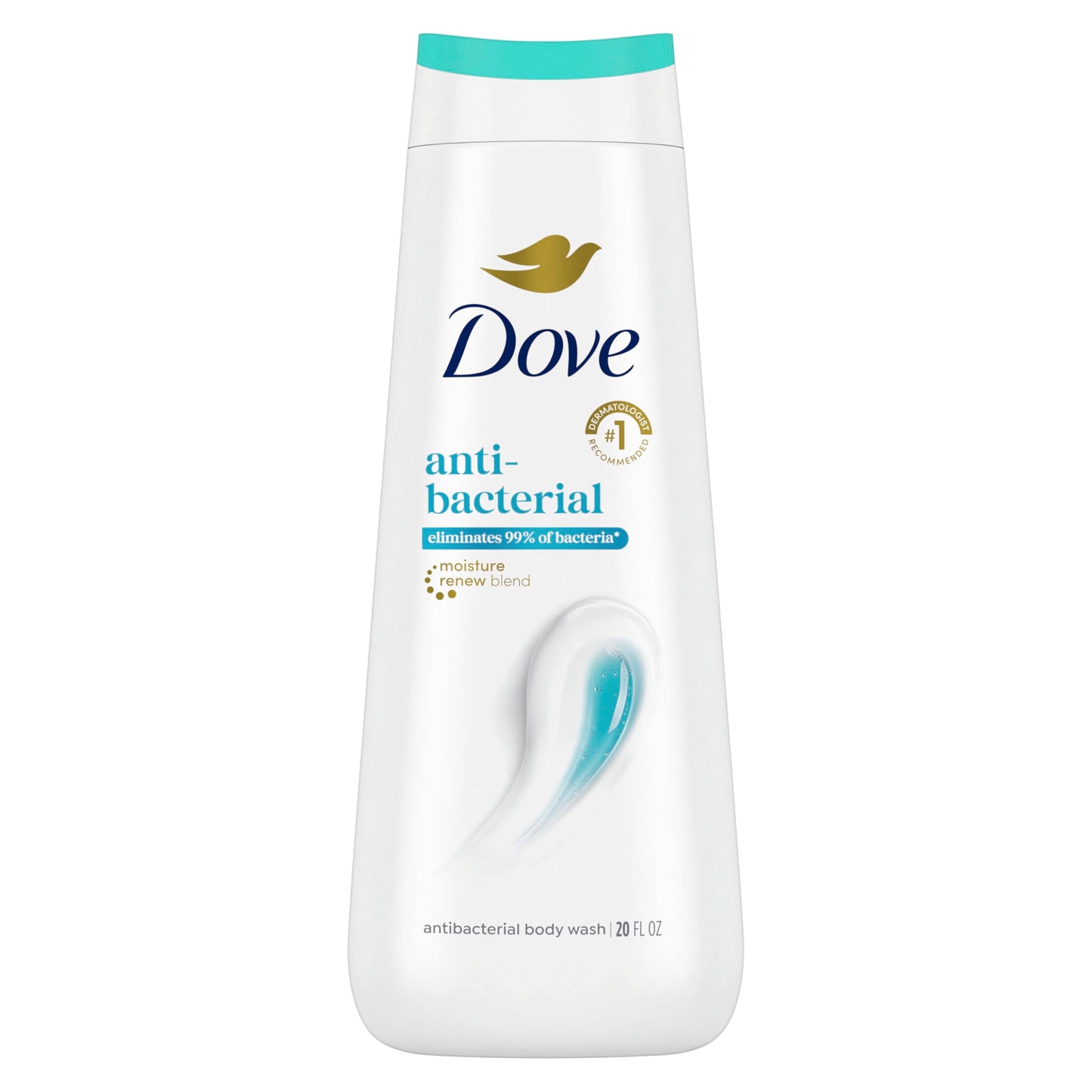 Dove Antibacterial Body Wash – 20 oz, Moisturizing & Hydrating for All Skin Types