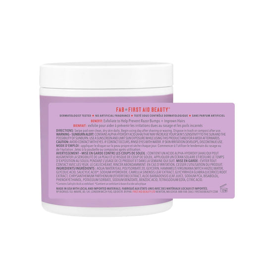 First Aid Beauty Ingrown Hair Pads – BHA & AHA Exfoliating Razor Bump Treatment