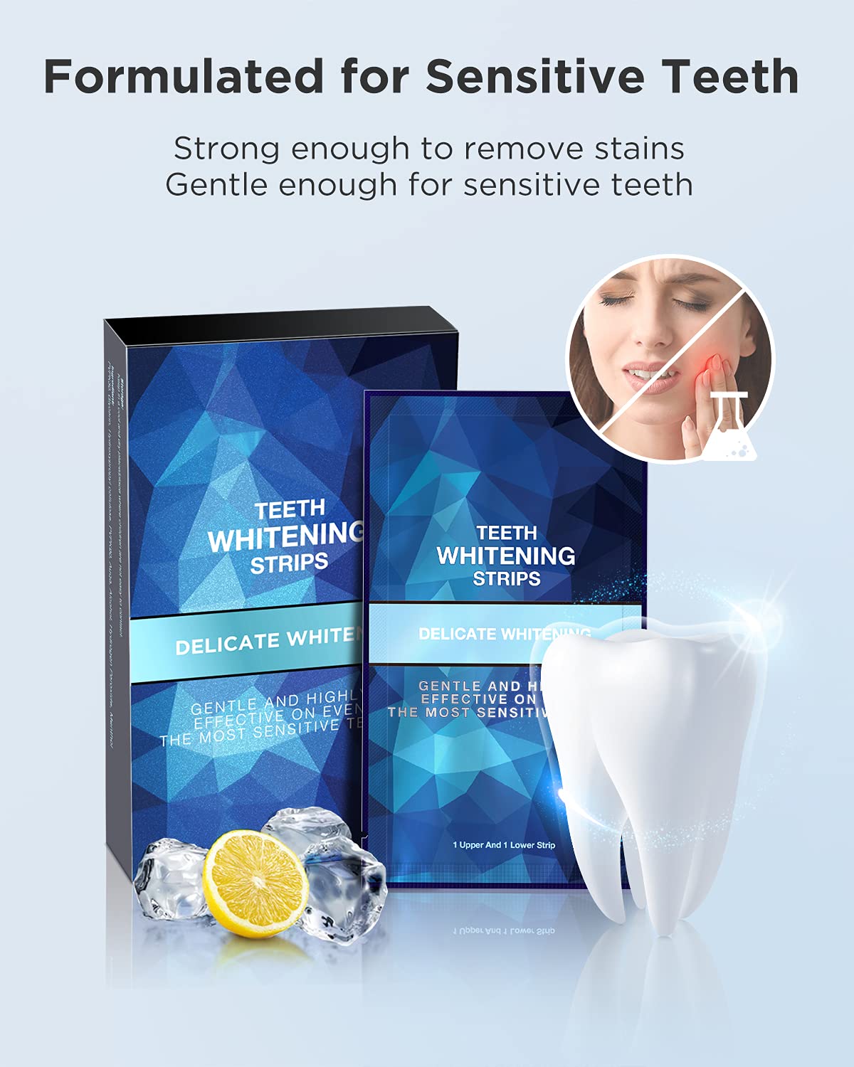 Gloridea Teeth Whitening Strips – 28 Strips (14 Treatments), Mint Flavor, Sensitivity-Free Formula, Fast Stain Removal
