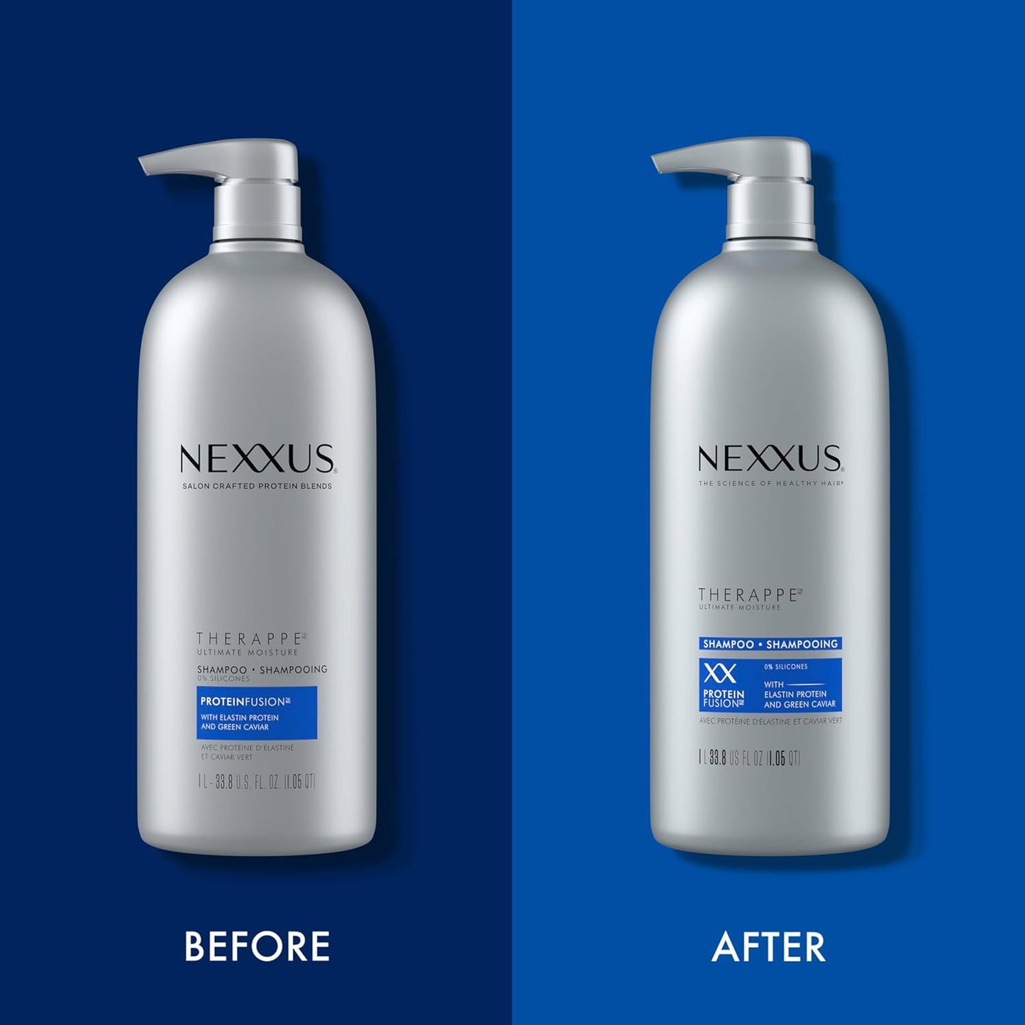 Nexxus Therappe Moisturizing Shampoo | Ultimate Moisture for Dry Hair | Silicone-Free with ProteinFusion, Elastin Protein & Green Caviar | 33.8 oz