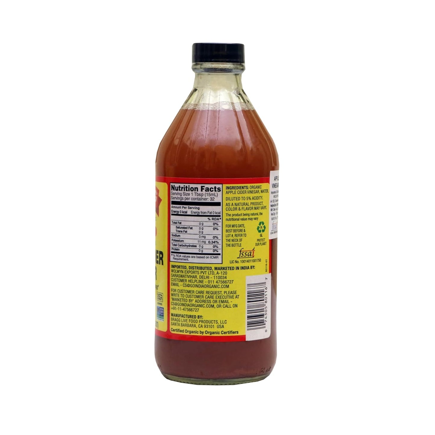 Bragg Raw Unfiltered Apple Cider Vinegar 473 ml