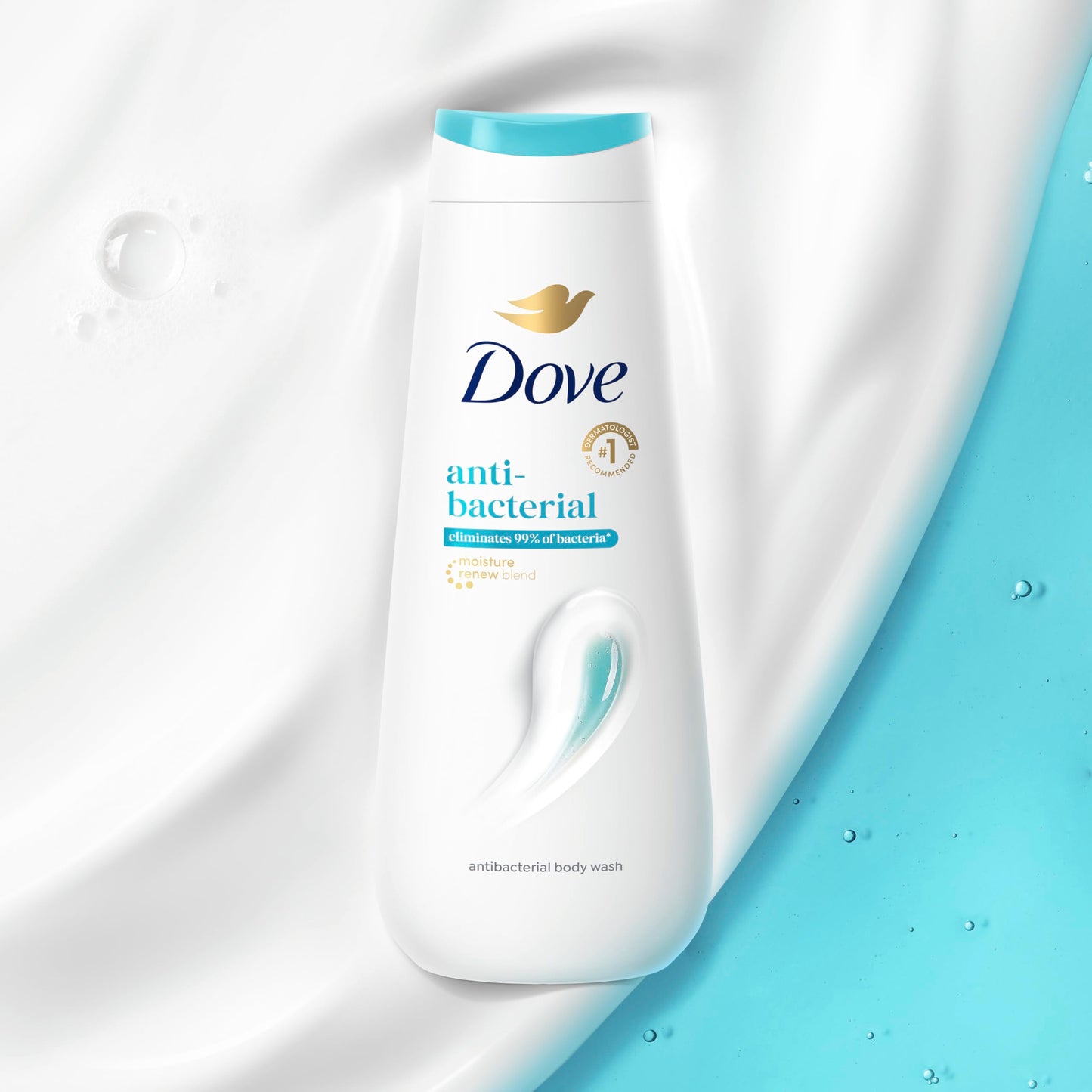 Dove Antibacterial Body Wash – 20 oz, Moisturizing & Hydrating for All Skin Types
