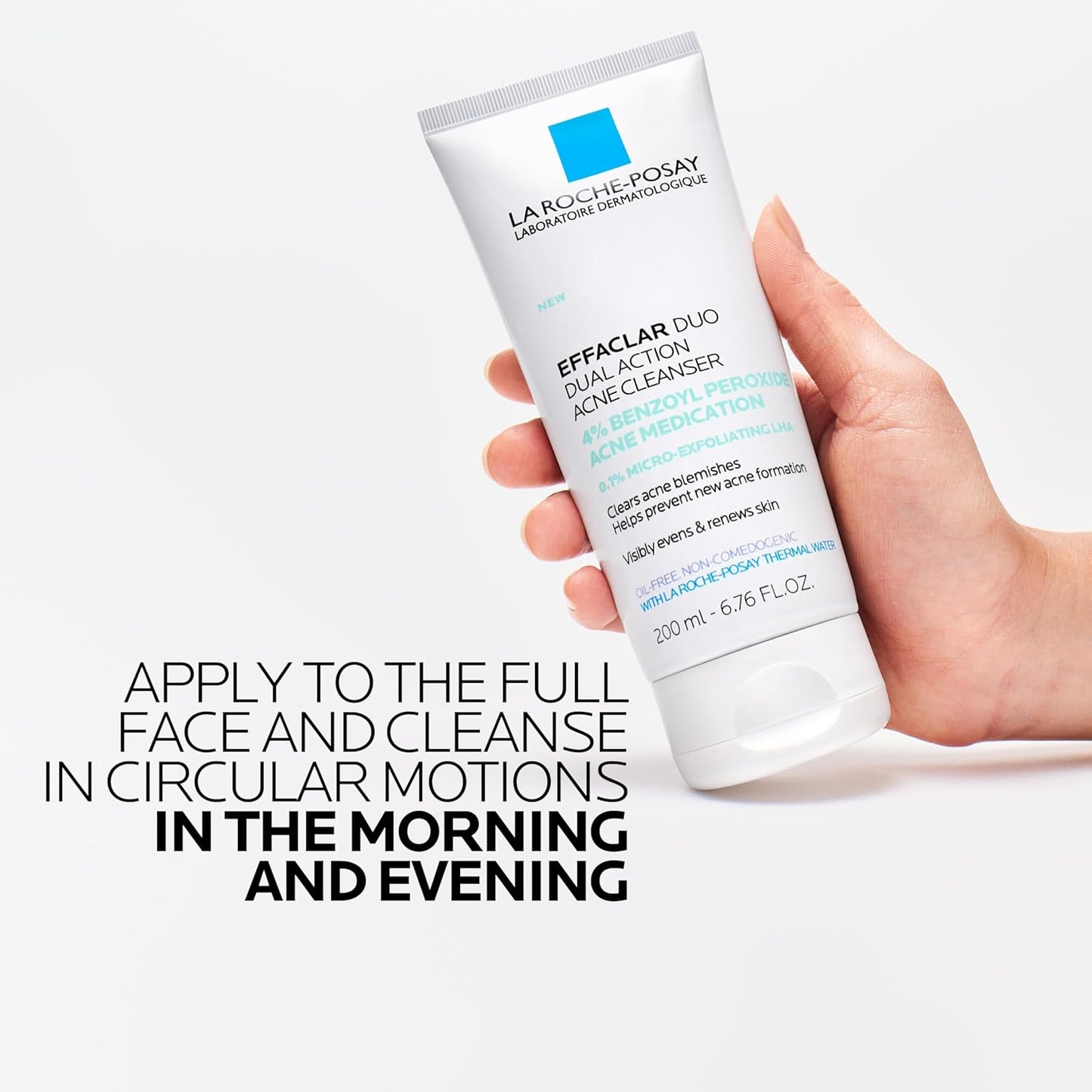 La Roche-Posay Effaclar Dual Acne Face Wash with 4% Benzoyl Peroxide & LHA, 6.76oz
