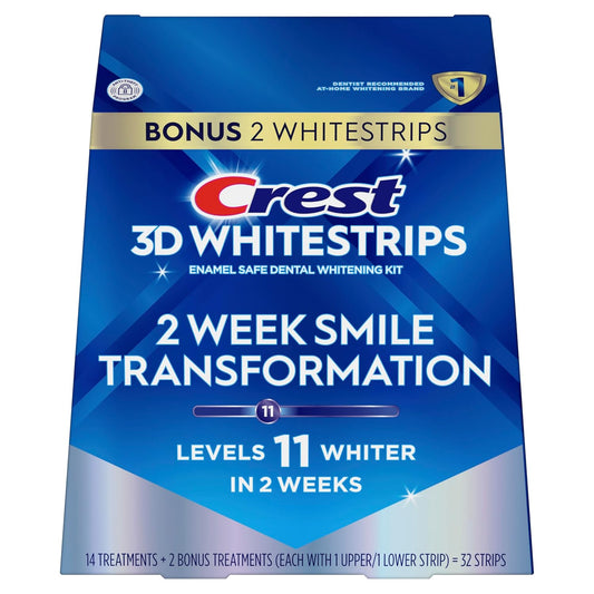 Crest 3D Whitestrips Glamorous White – Professional Teeth Whitening Kit, Enamel-Safe, No-Slip Grip, 16 Treatments (32 Strips)