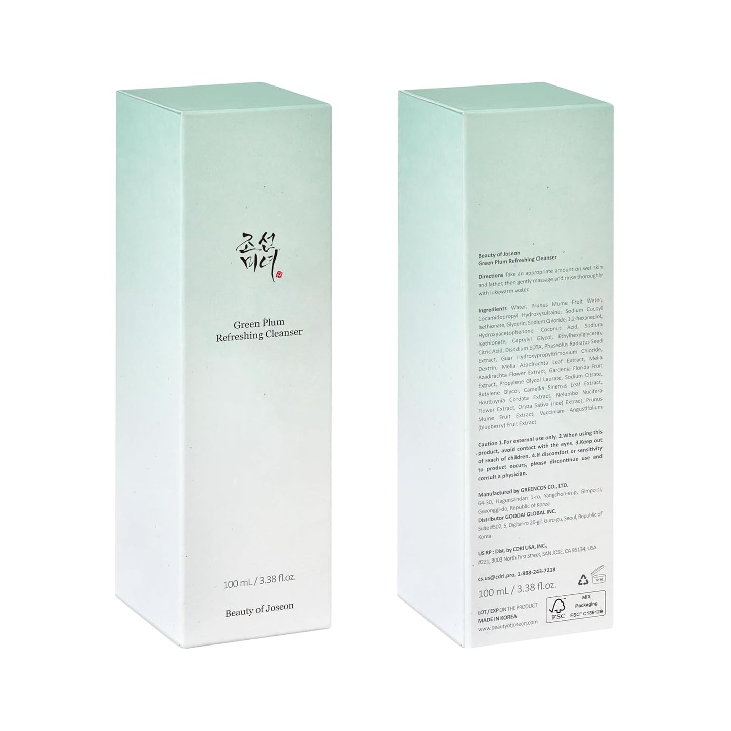 Beauty of Joseon Green Plum Refreshing Cleanser – Deep Pore Cleansing Gel, 100ml