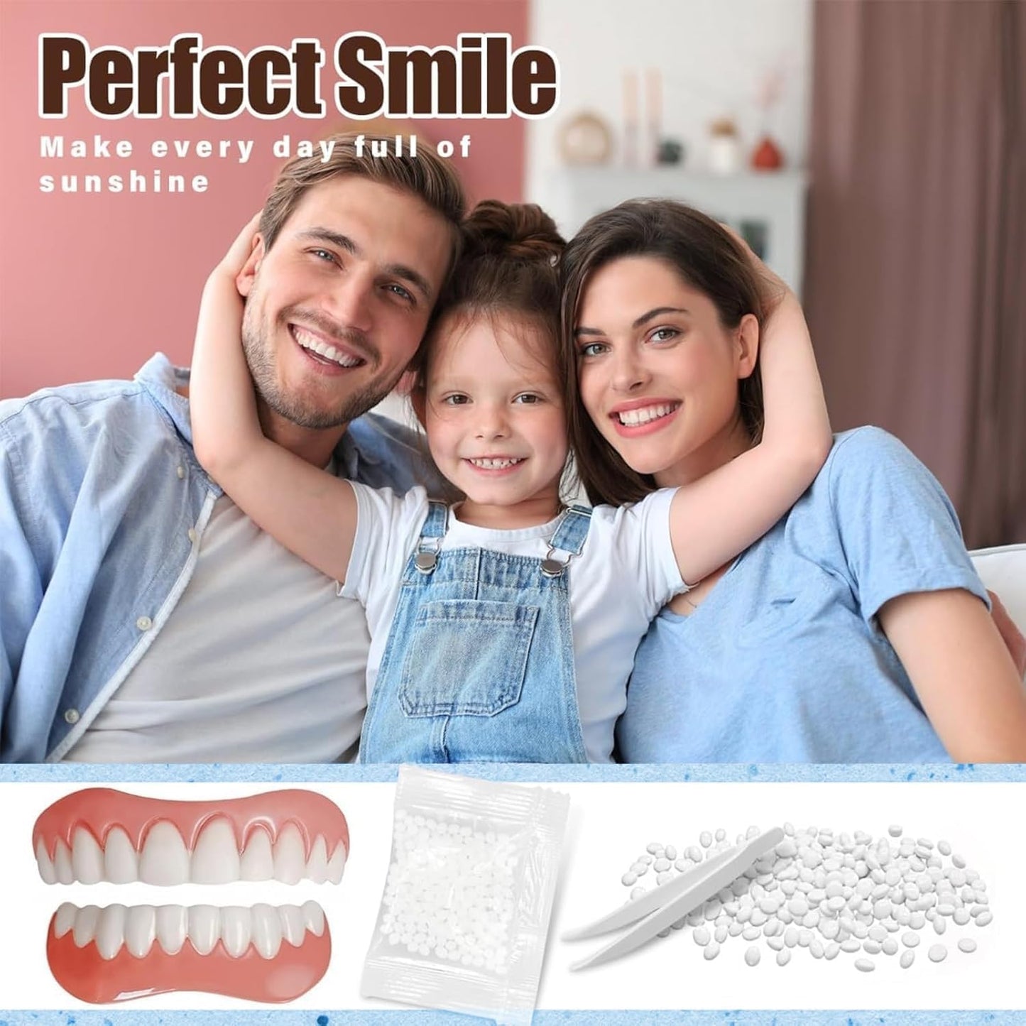 Veneers Teeth for Women & Men – Natural Tooth Replacement Kit, Comfortable & Reusable
