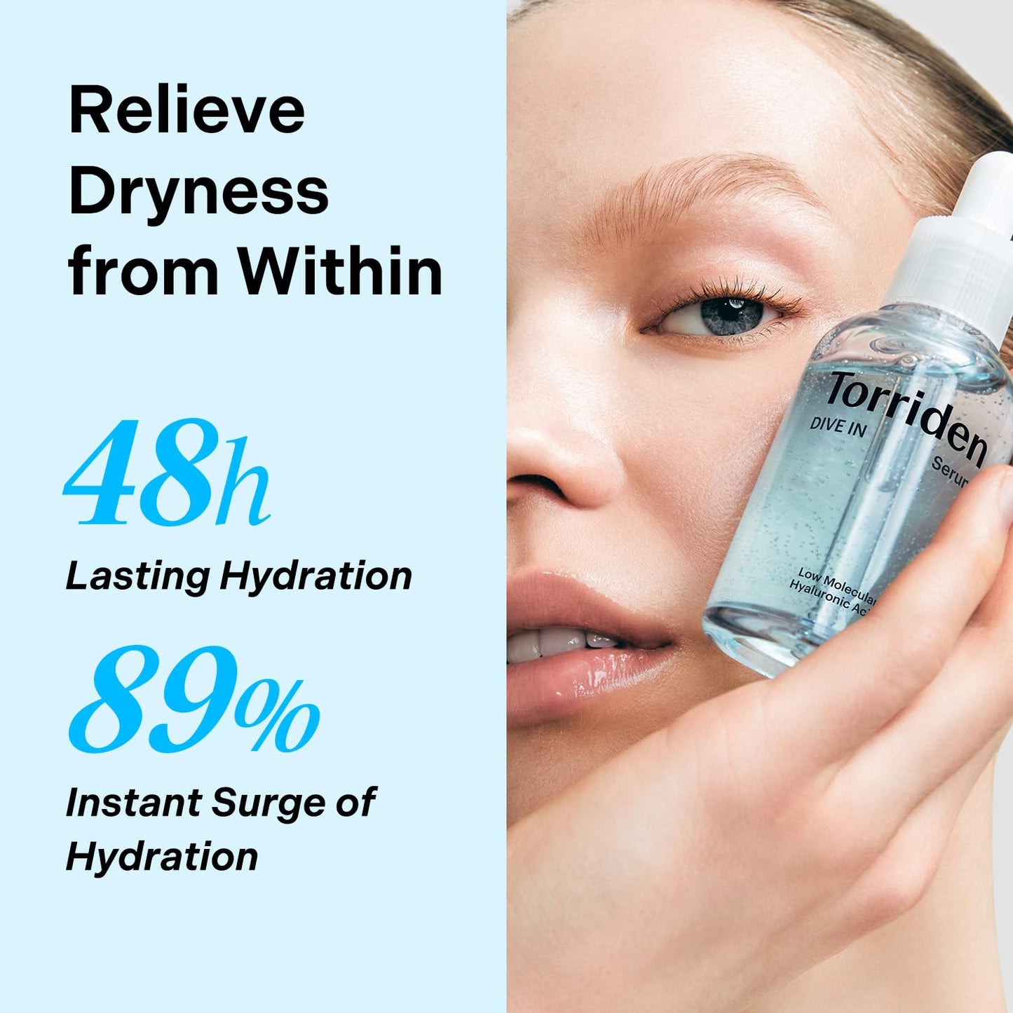 Torriden DIVE-IN Hyaluronic Acid Serum 50ml – 5D Complex for Deep Hydration, Plump & Soothing Korean Skincare