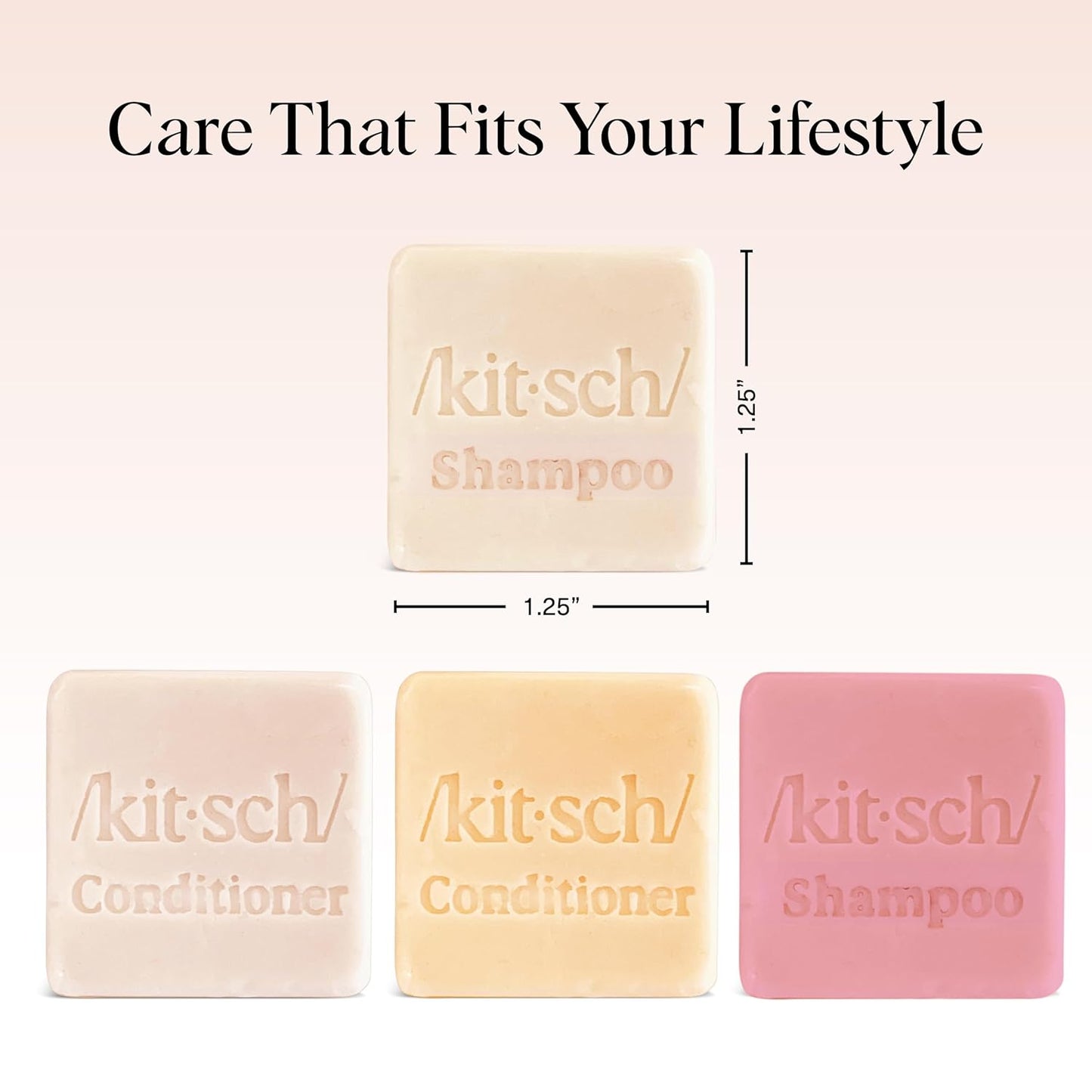 Kitsch Shampoo & Conditioner Bar Set | 4pc Sampler with Rice Water, Castor Oil & Coconut Oil | Bottle-Free, Eco-Friendly Hair Growth, Repair & Moisture