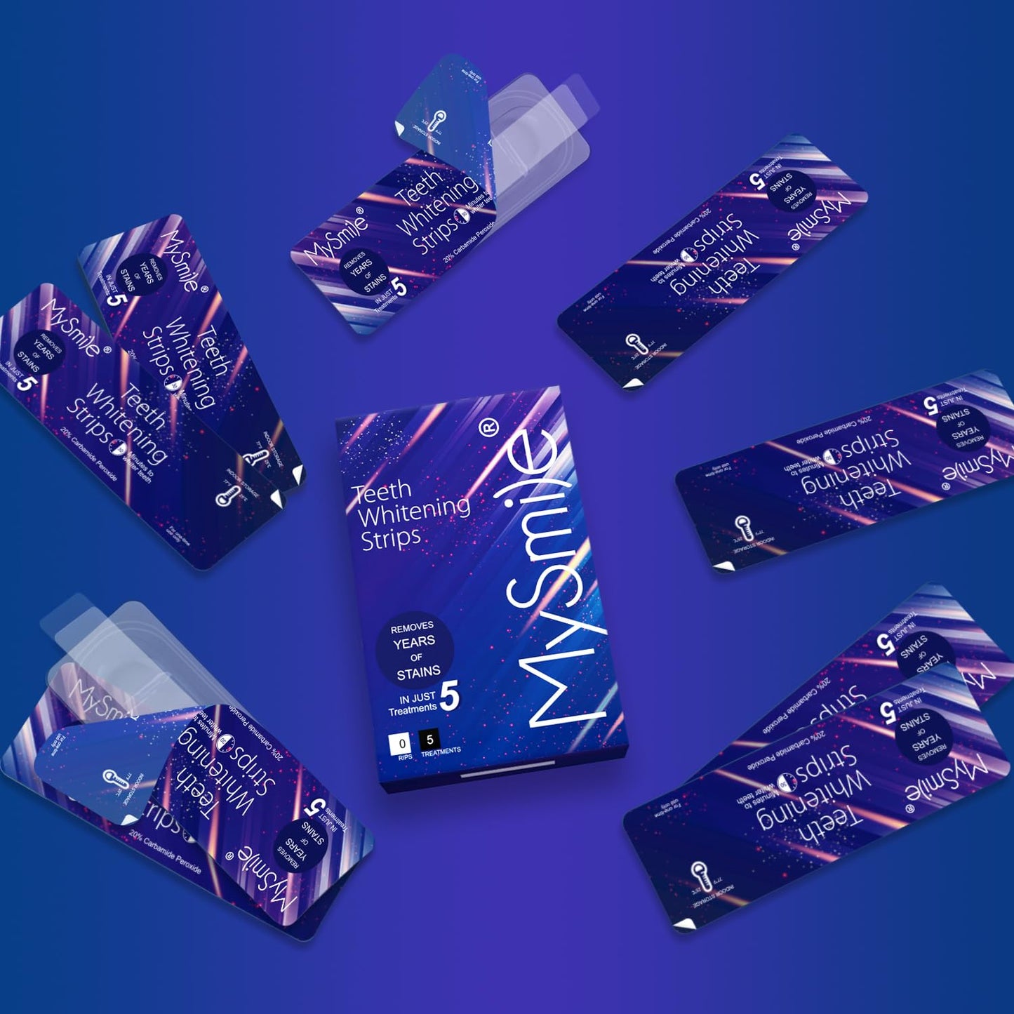 MySmile Advanced Teeth Whitening Strips – 5X Whitening Power, Enamel-Safe & Non-Sensitive – 10 Strips