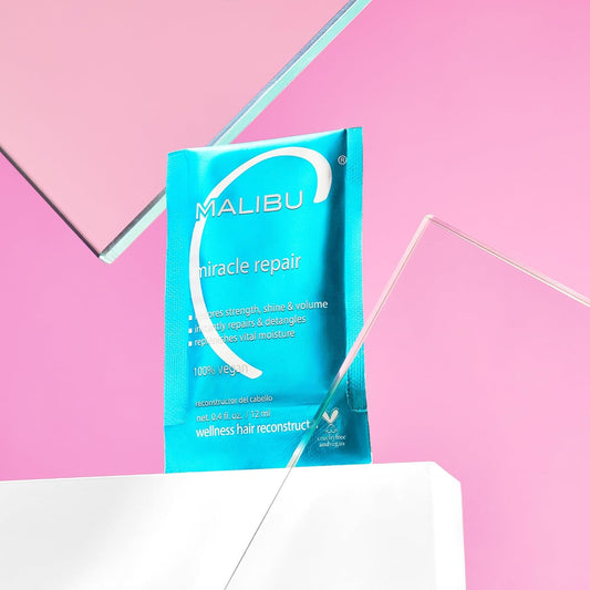 Malibu C Miracle Repair Hair Reconstructor – Protein Treatment with Flax Protein & Vitamin B5 for Damaged, Chemically-Treated Hair