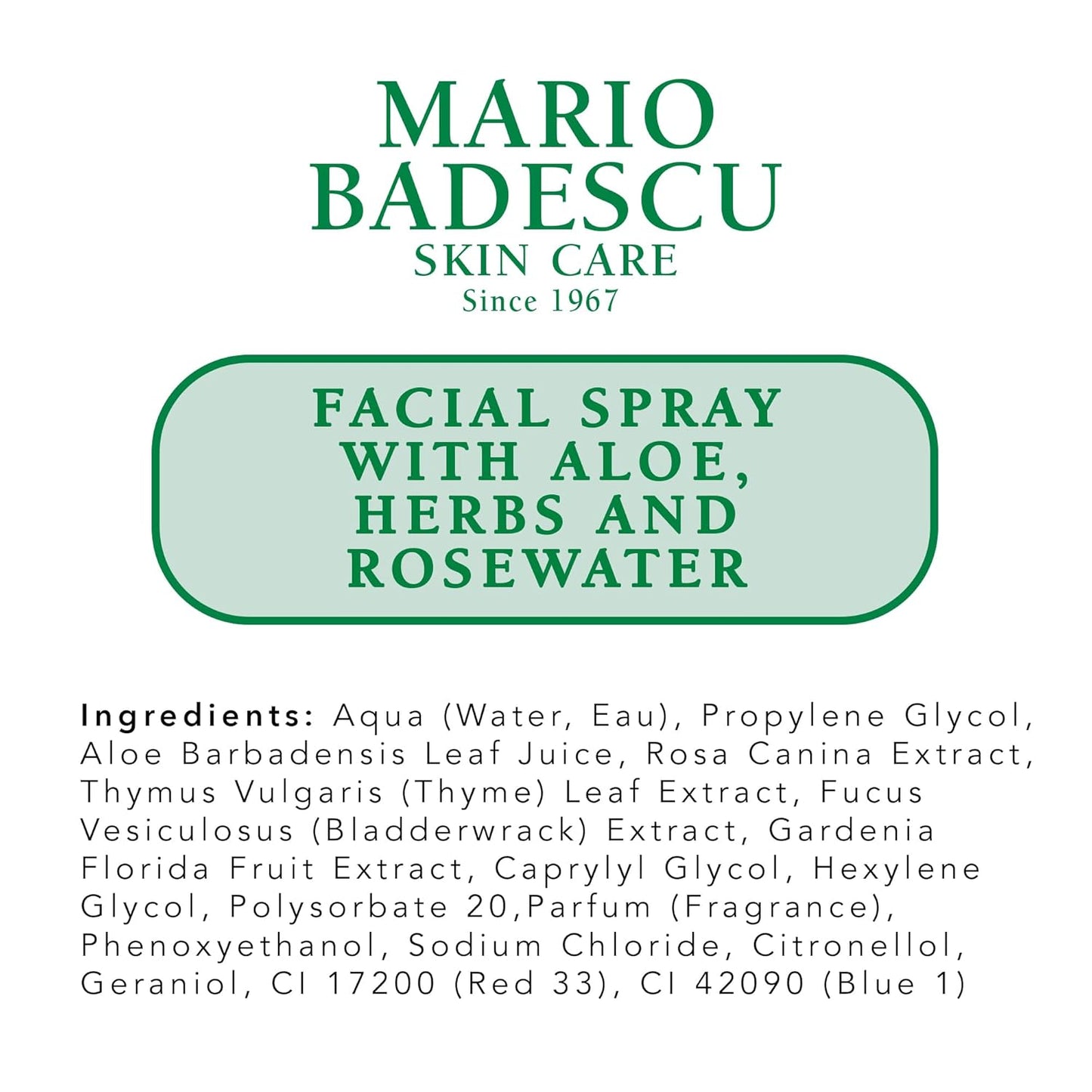 Mario Badescu Facial Spray with Aloe, Herbs & Rosewater – Hydrating Face Mist, 8oz