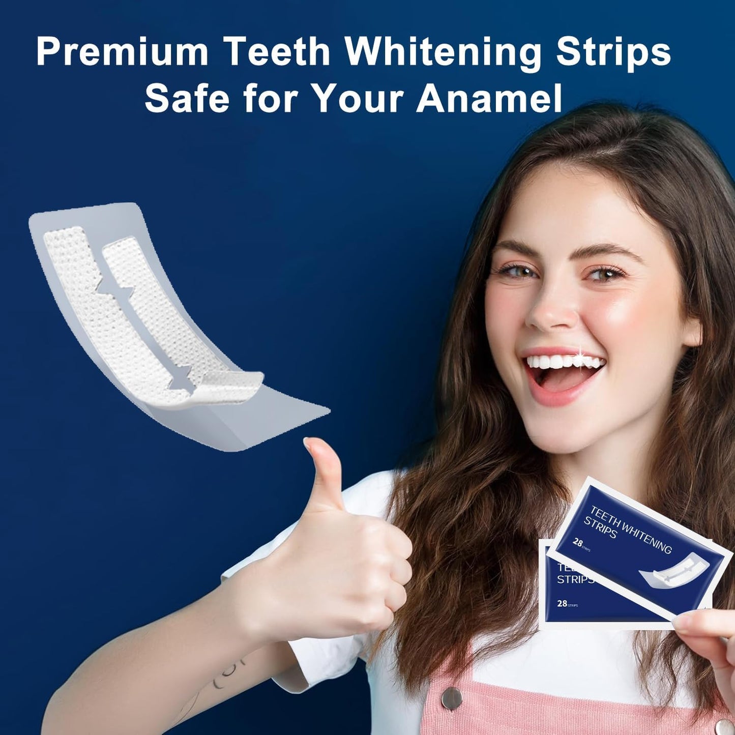 Teeth Whitening Strips – 28 Strips, 14 Treatments, Enamel-Safe & Sensitivity-Free Kit
