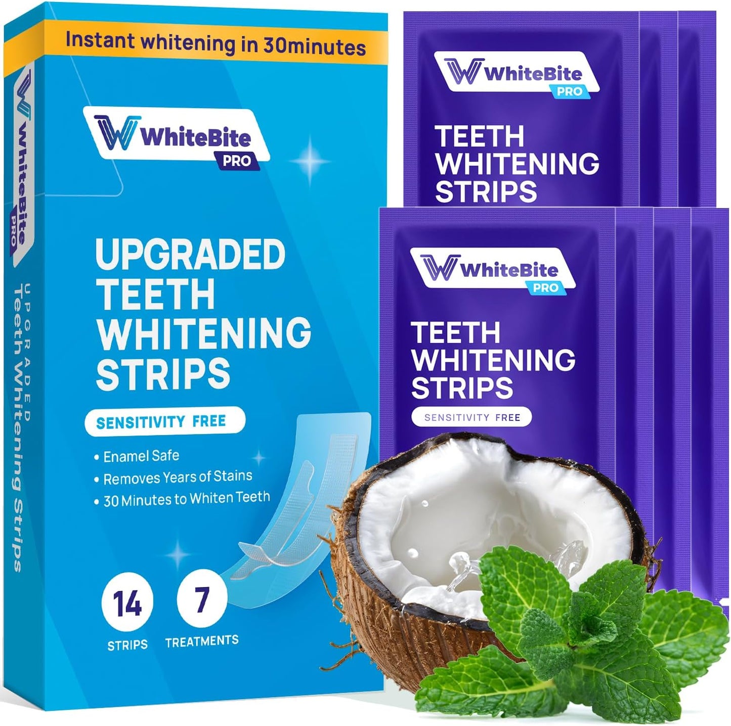 Whitebite Pro Teeth Whitening Strips – 7-Day Enamel-Safe Stain Removal Kit with Non-Slip Design