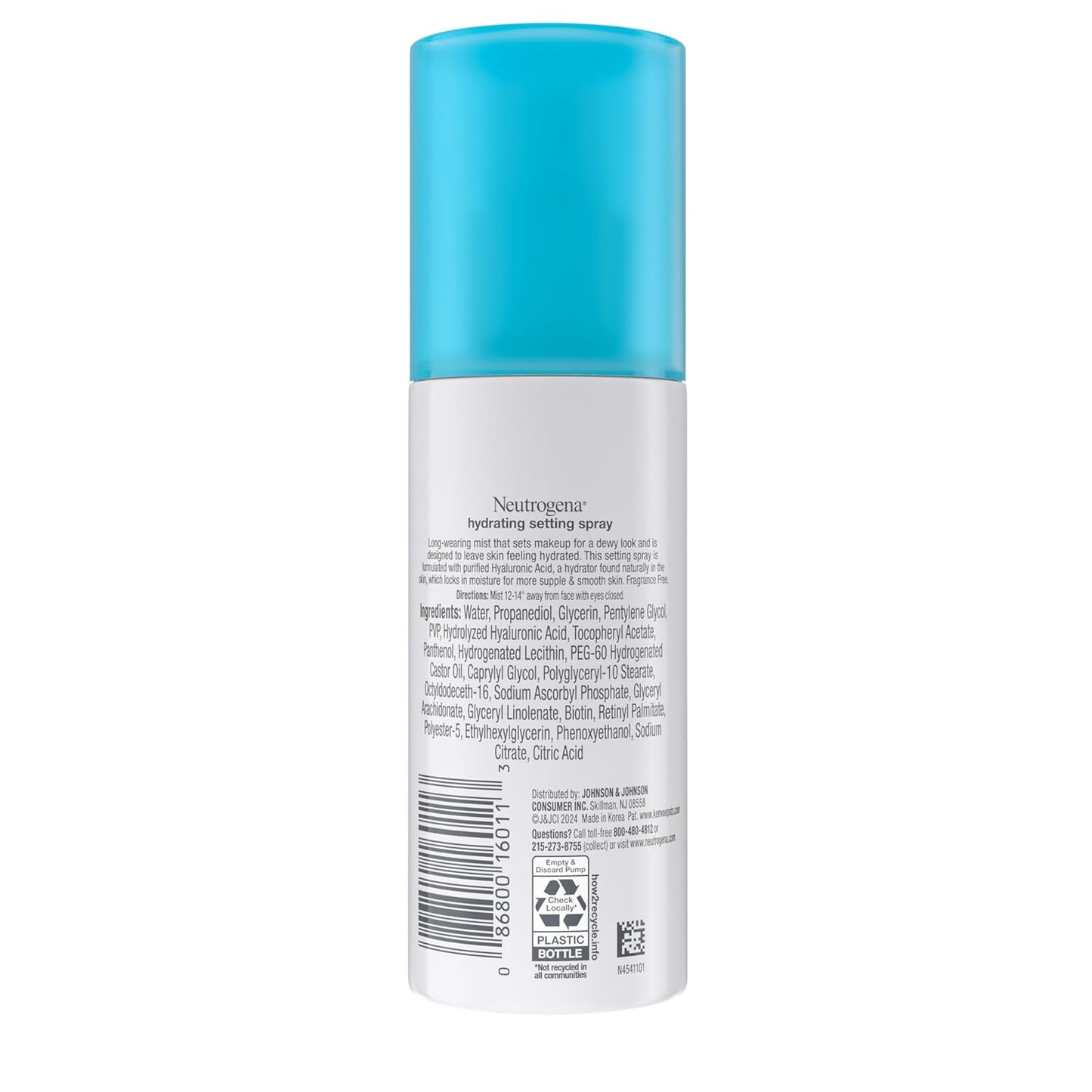 Neutrogena Hydro Boost Hydrating Makeup Setting Spray with Hyaluronic Acid – Dewy, Longwear, Non-Comedogenic Mist (3.4 fl oz)