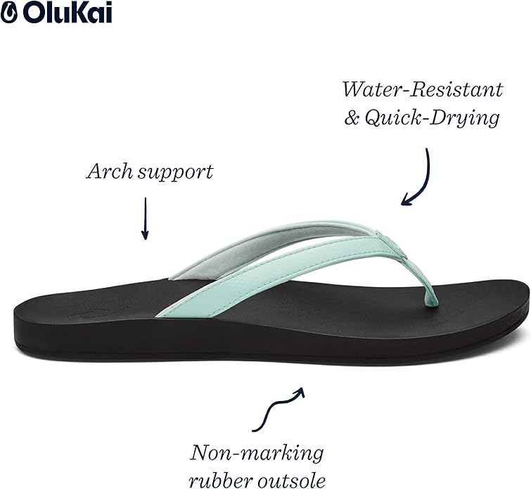 OLUKAI Puawe Women’s Beach Sandals | Water-Friendly Flip-Flops with Ultra-Soft Comfort Fit & Arch Support