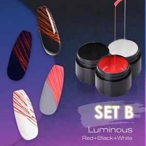 Set de geles de uñas LuxuryGlow Luminous Spider: gel UV con efecto de dibujo para decoración de uñas