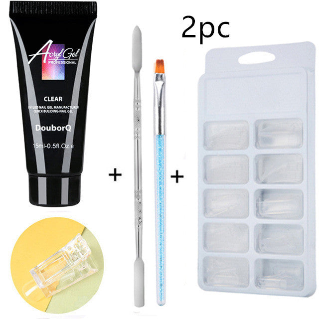 DouborQ DIY Nail Art Extension Kit – Gel Polish, Brushes & Nail Stickers Set