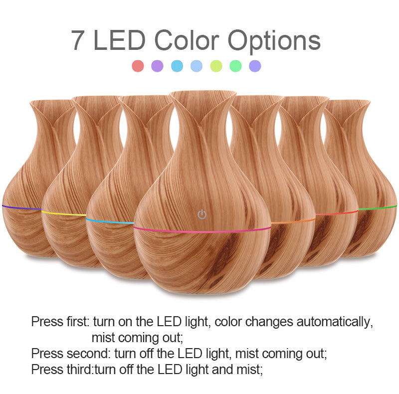 مرطب هواء بارد على شكل مزهرية من LuxuryGlow - موزع روائح عطرية USB سعة 130 مل للمنزل والمكتب